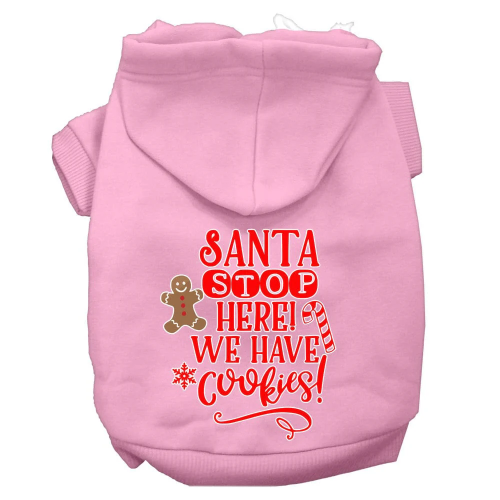 Christmas Pet Hoodie Screen Printed, "Santa Stop Here, We Have Cookies" - Image 8