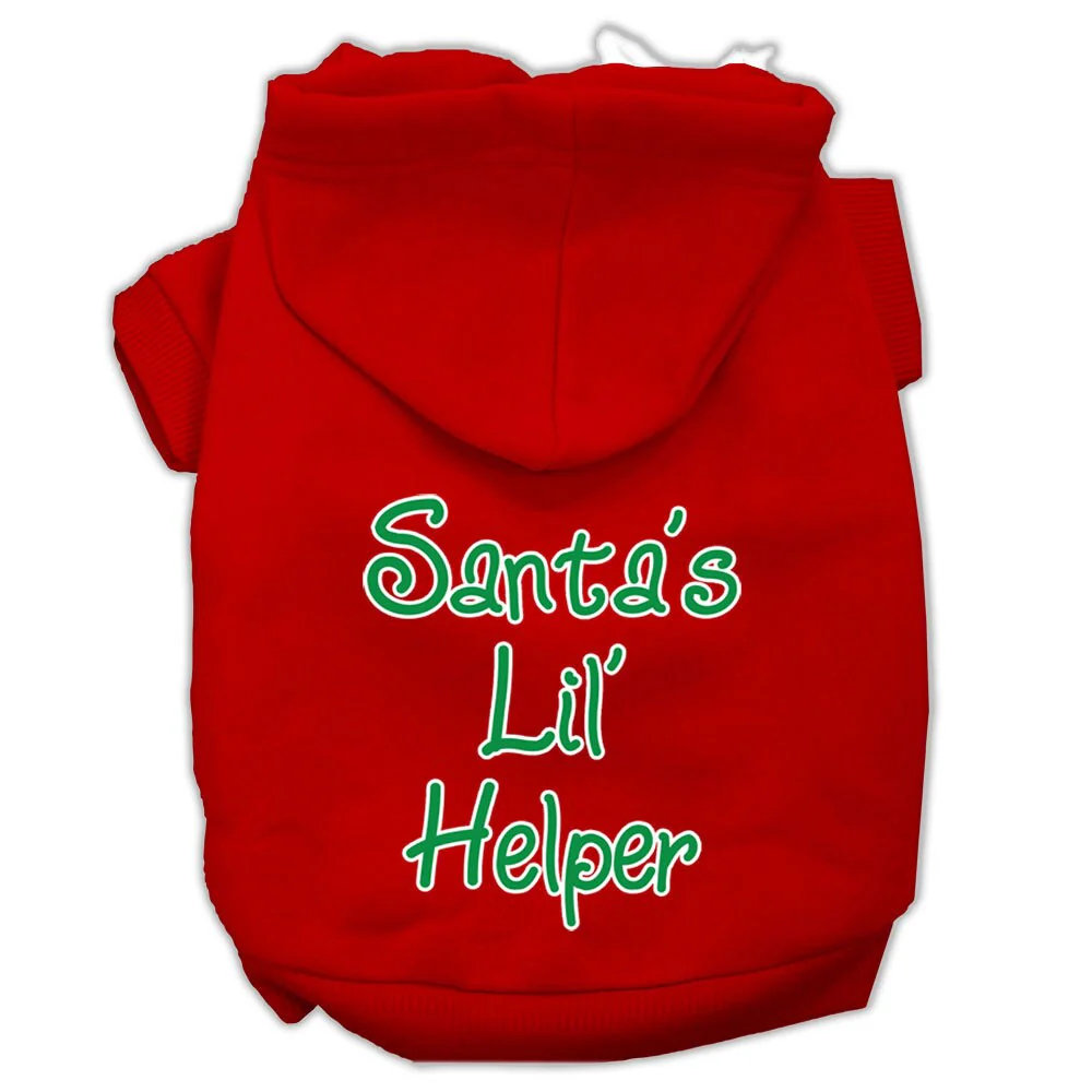 Christmas Pet Hoodie Screen Printed, "Santa's Lil Helper" - Image 3