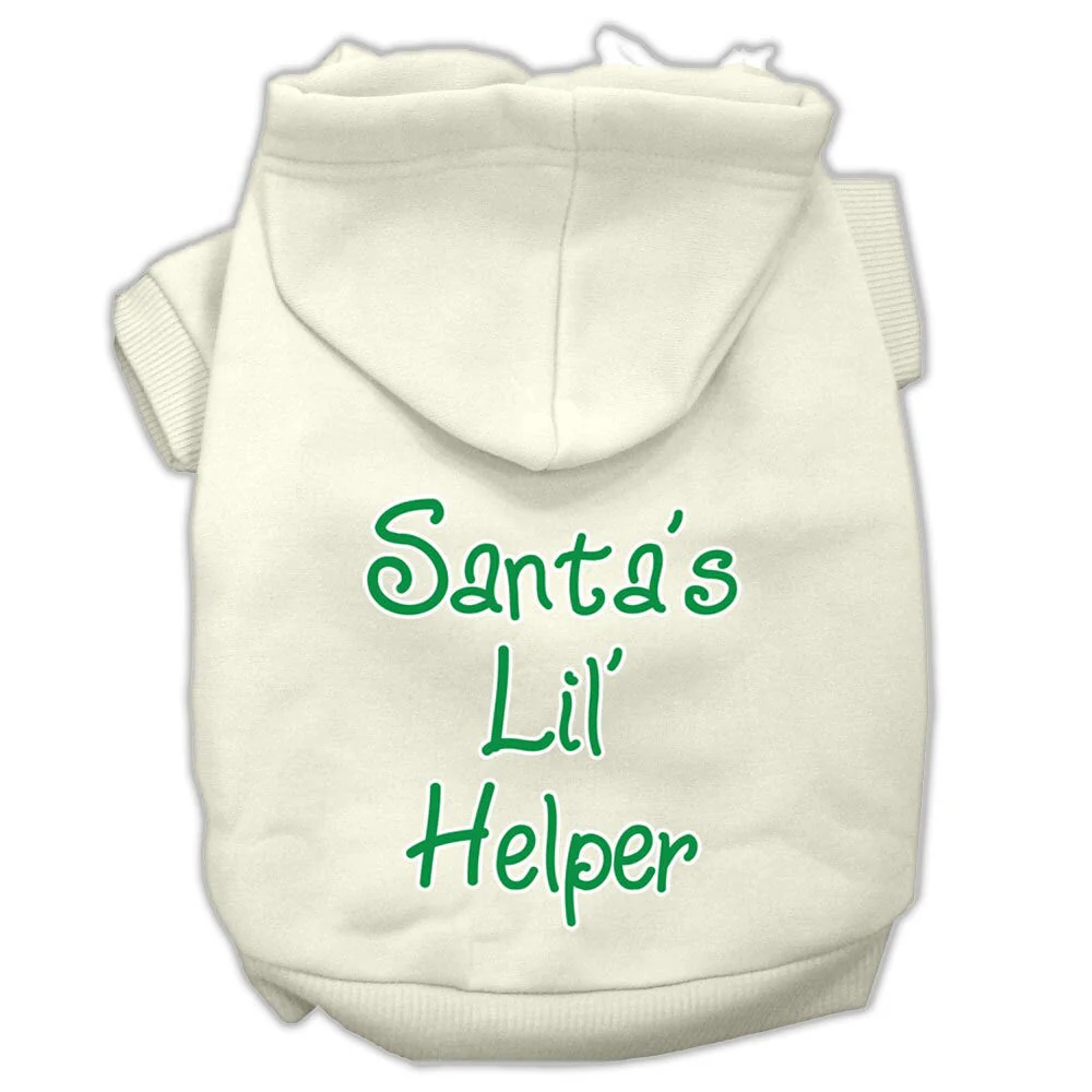 Christmas Pet Hoodie Screen Printed, "Santa's Lil Helper" - Image 4