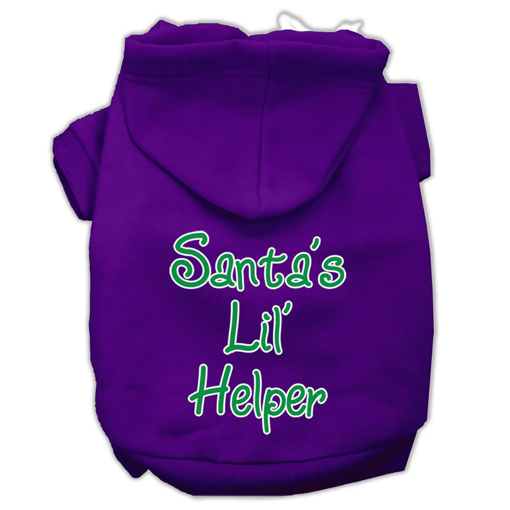Christmas Pet Hoodie Screen Printed, "Santa's Lil Helper" - Image 8