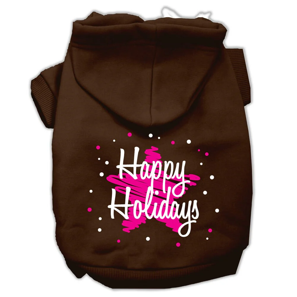 Christmas Pet Hoodie Screen Printed, "Scribble Happy Holidays" - Image 6