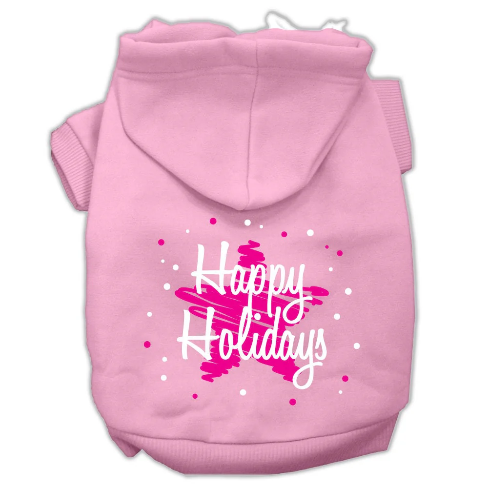 Christmas Pet Hoodie Screen Printed, "Scribble Happy Holidays" - Image 7