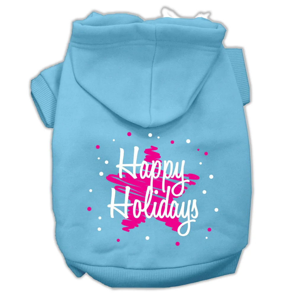 Christmas Pet Hoodie Screen Printed, "Scribble Happy Holidays" - Image 9