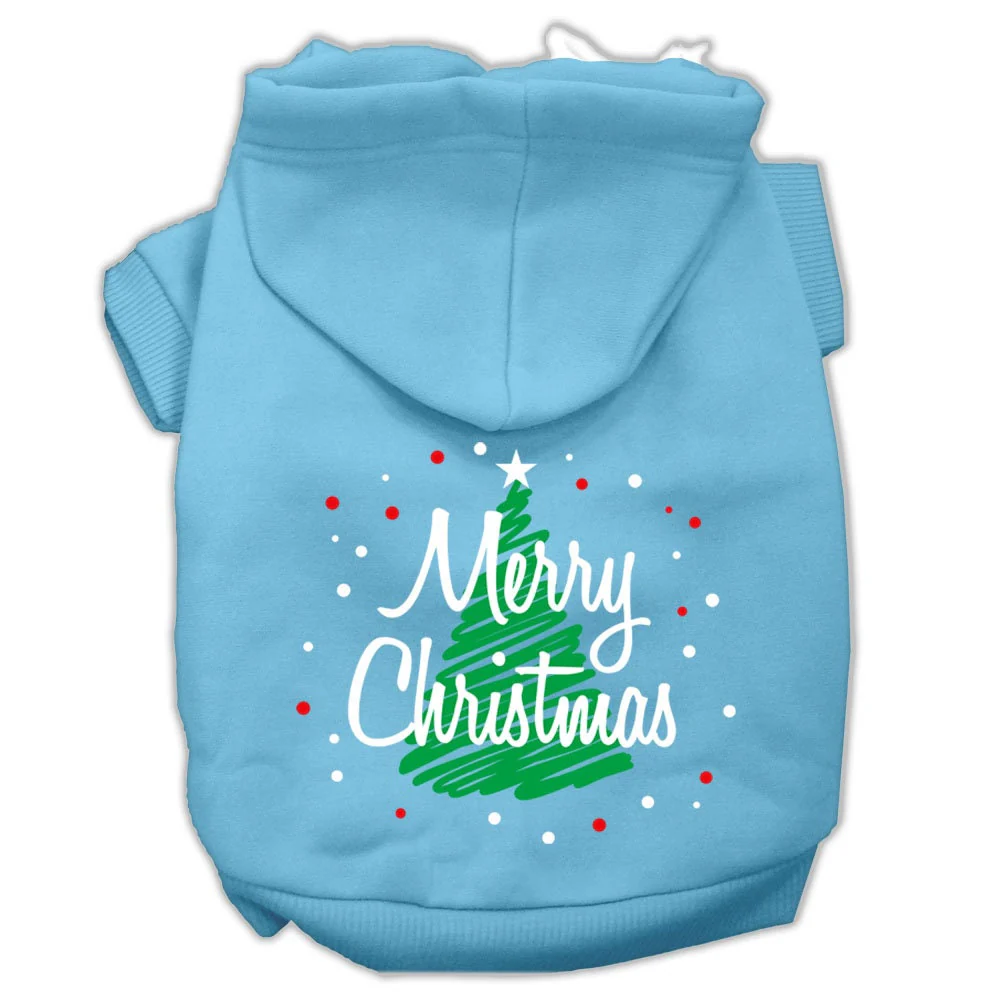 Christmas Pet Hoodie Screen Printed, "Scribble Merry Christmas" - Image 10