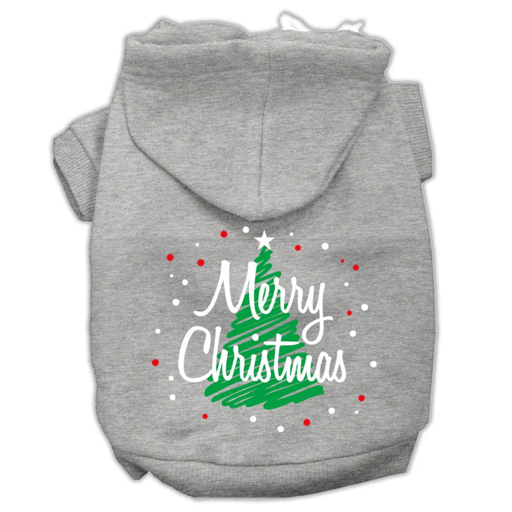 Christmas Pet Hoodie Screen Printed, "Scribble Merry Christmas" - Image 4