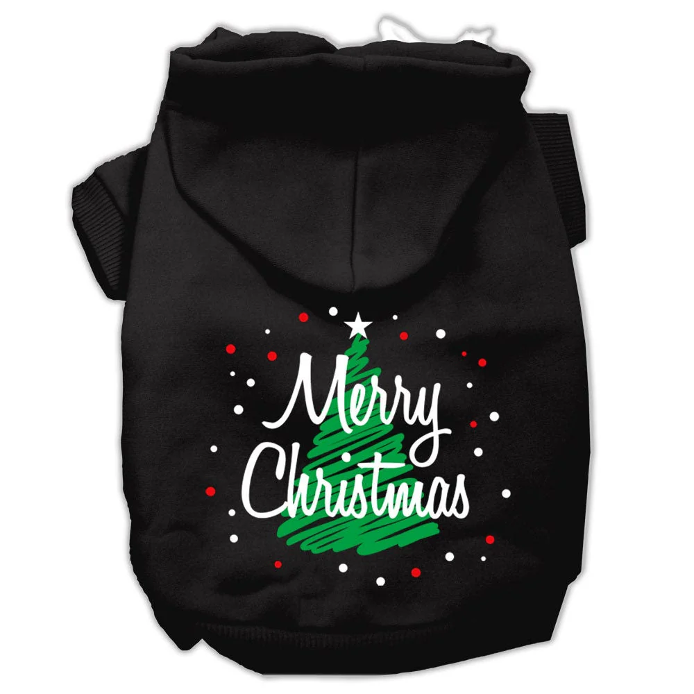Christmas Pet Hoodie Screen Printed, "Scribble Merry Christmas" - Image 5