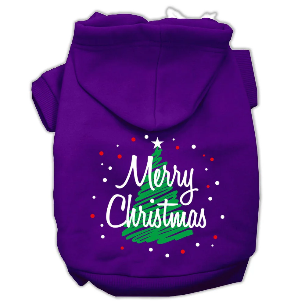 Christmas Pet Hoodie Screen Printed, "Scribble Merry Christmas" - Image 6