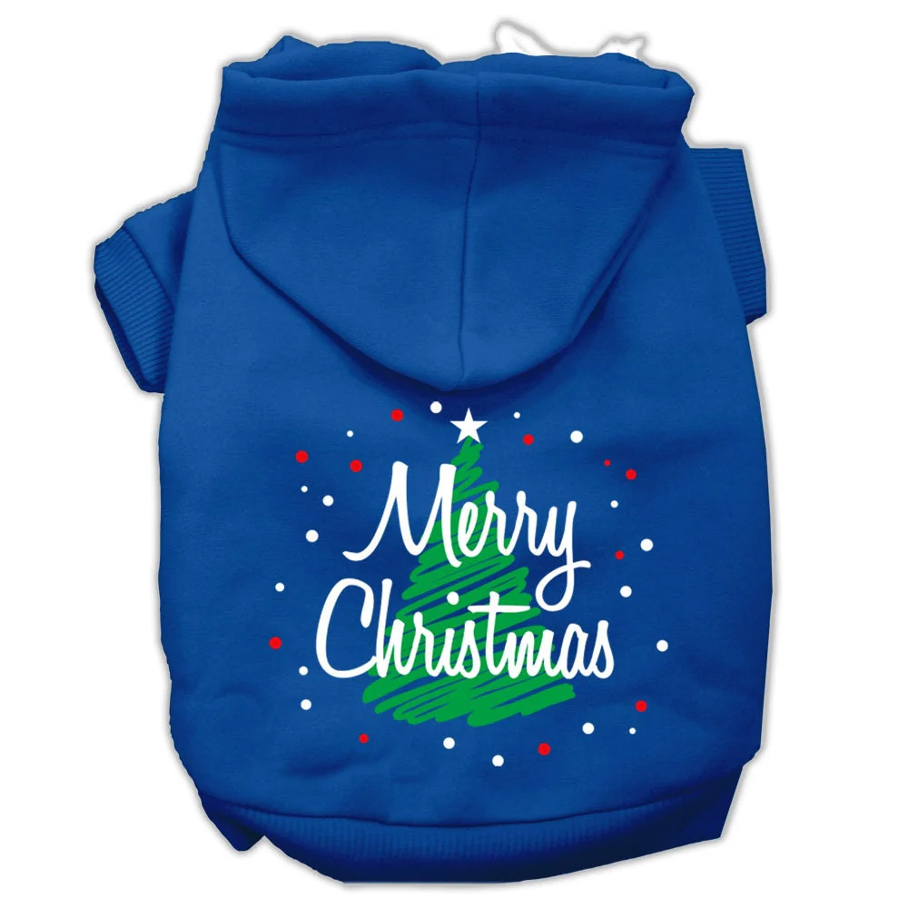Christmas Pet Hoodie Screen Printed, "Scribble Merry Christmas" - Image 7
