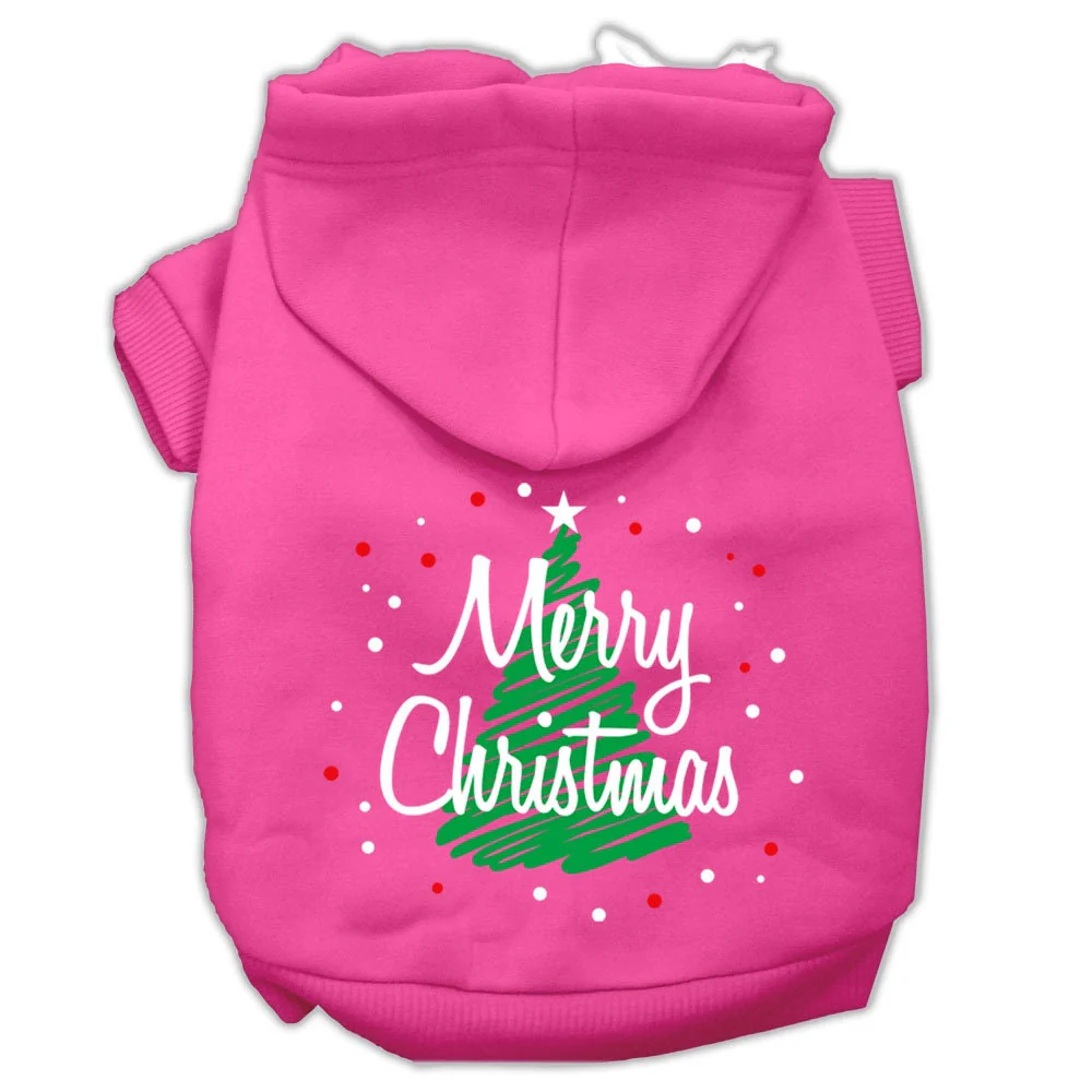 Christmas Pet Hoodie Screen Printed, "Scribble Merry Christmas" - Image 8