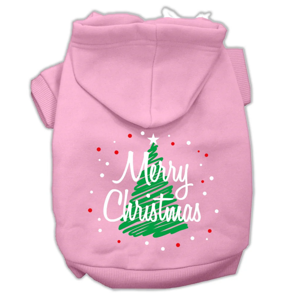 Christmas Pet Hoodie Screen Printed, "Scribble Merry Christmas" - Image 9