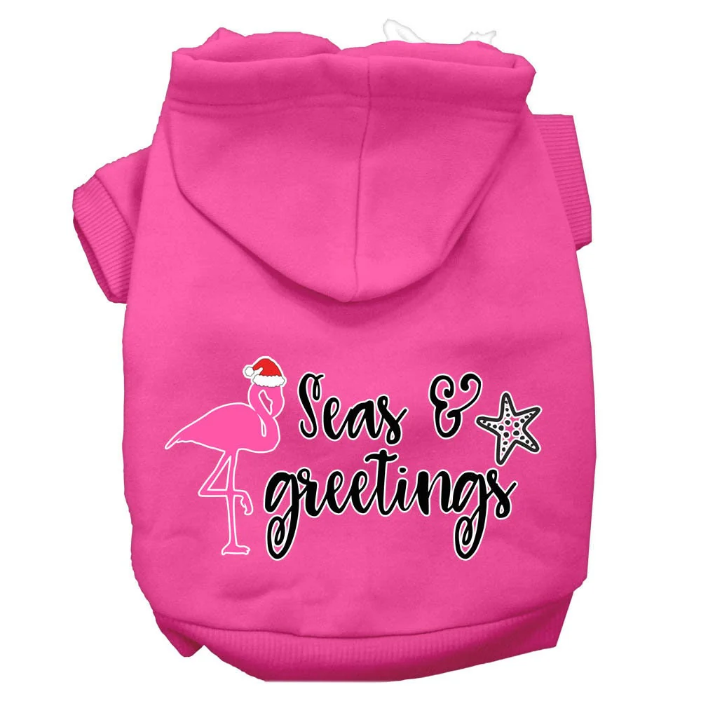 Christmas Pet Hoodie Screen Printed, "Seas & Greetings" - Image 3