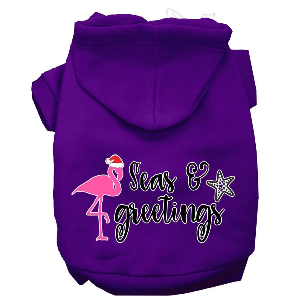 Christmas Pet Hoodie Screen Printed, "Seas & Greetings" - Image 6