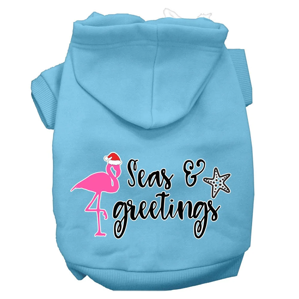 Christmas Pet Hoodie Screen Printed, "Seas & Greetings" - Image 9