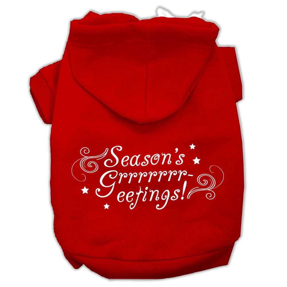 Christmas Pet Hoodie Screen Printed, "Season's Greetings" - Image 3