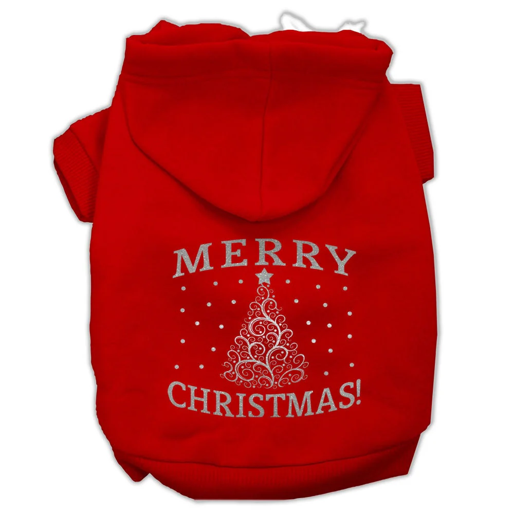 Christmas Pet Hoodie Screen Printed, "Shimmer Christmas Tree" - Image 4