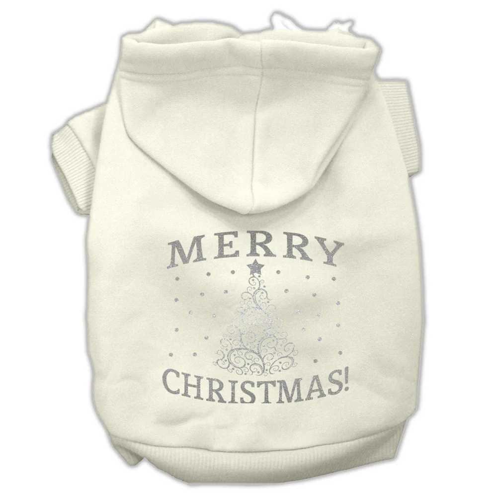 Christmas Pet Hoodie Screen Printed, "Shimmer Christmas Tree" - Image 5