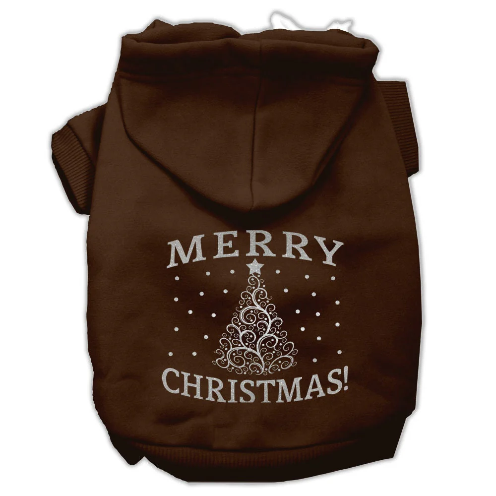 Christmas Pet Hoodie Screen Printed, "Shimmer Christmas Tree" - Image 6
