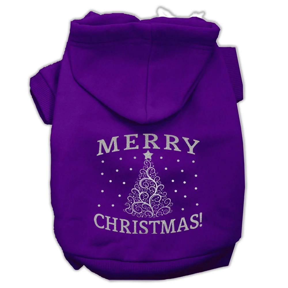Christmas Pet Hoodie Screen Printed, "Shimmer Christmas Tree" - Image 7