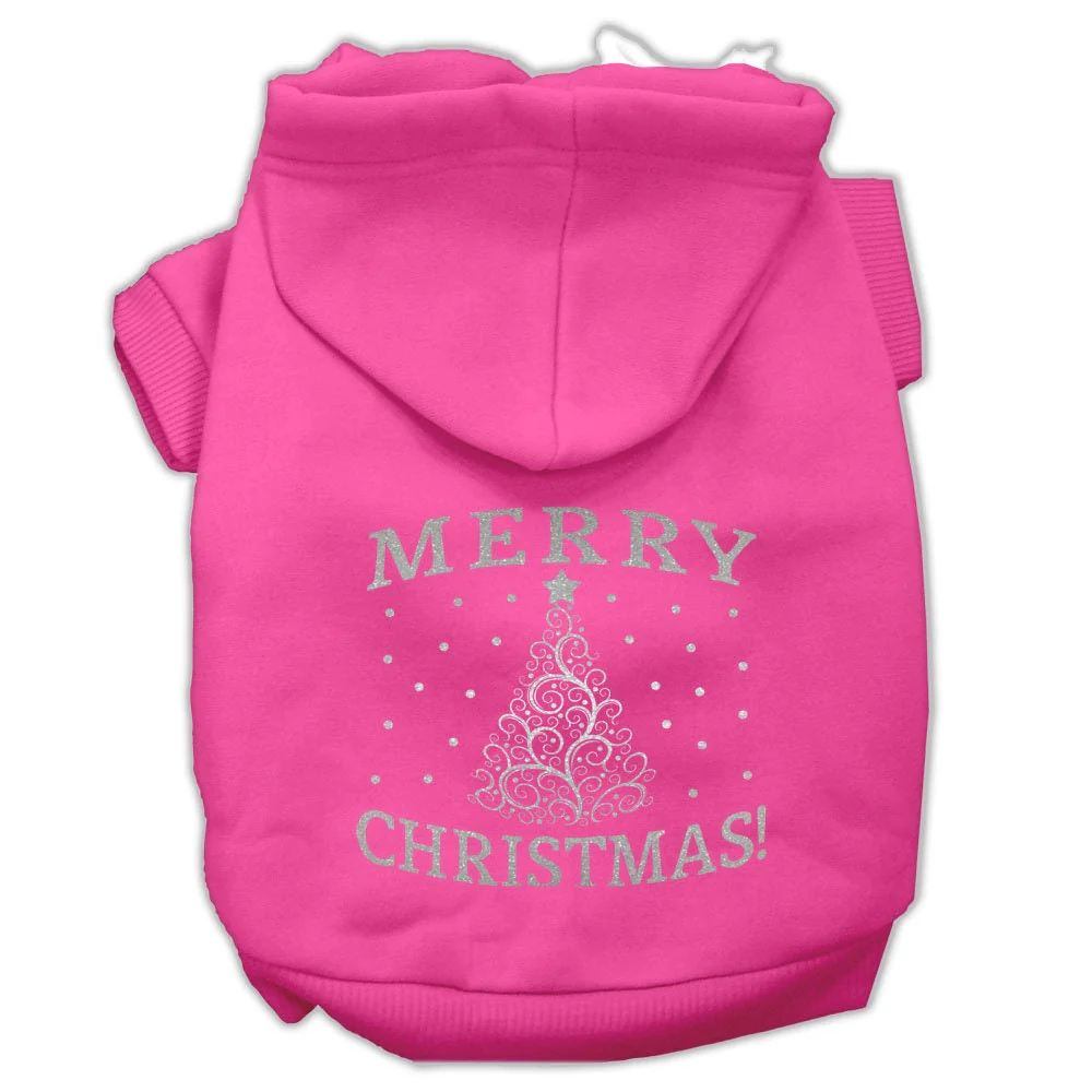 Christmas Pet Hoodie Screen Printed, "Shimmer Christmas Tree" - Image 9