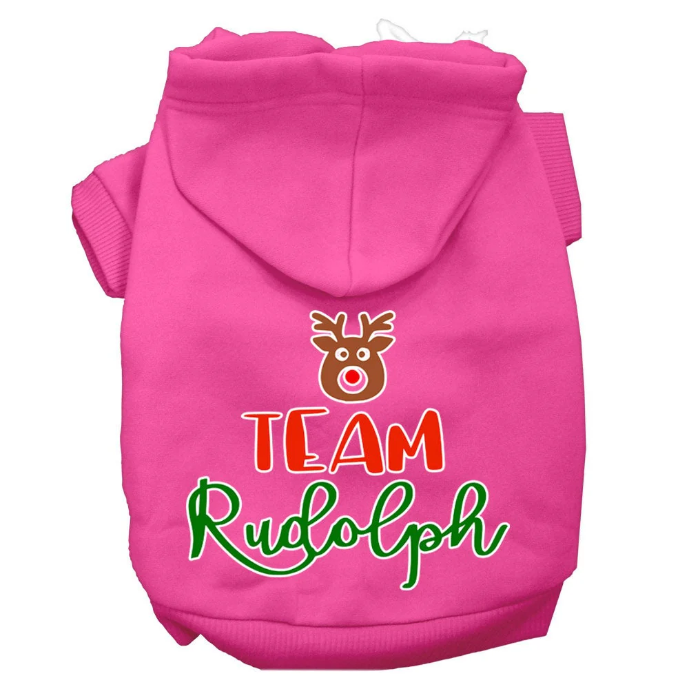 Christmas Pet Hoodie Screen Printed, "Team Rudolph" - Image 10