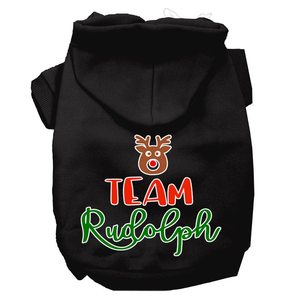 Christmas Pet Hoodie Screen Printed, "Team Rudolph" - Image 3