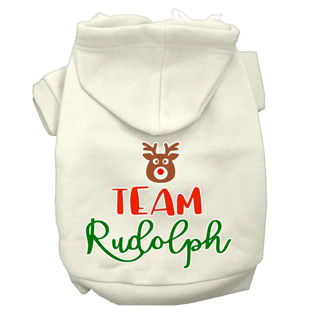 Christmas Pet Hoodie Screen Printed, "Team Rudolph" - Image 5