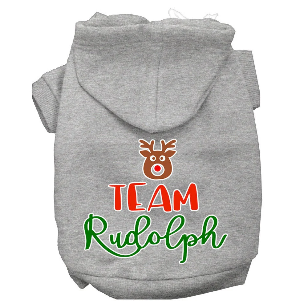 Christmas Pet Hoodie Screen Printed, "Team Rudolph" - Image 6