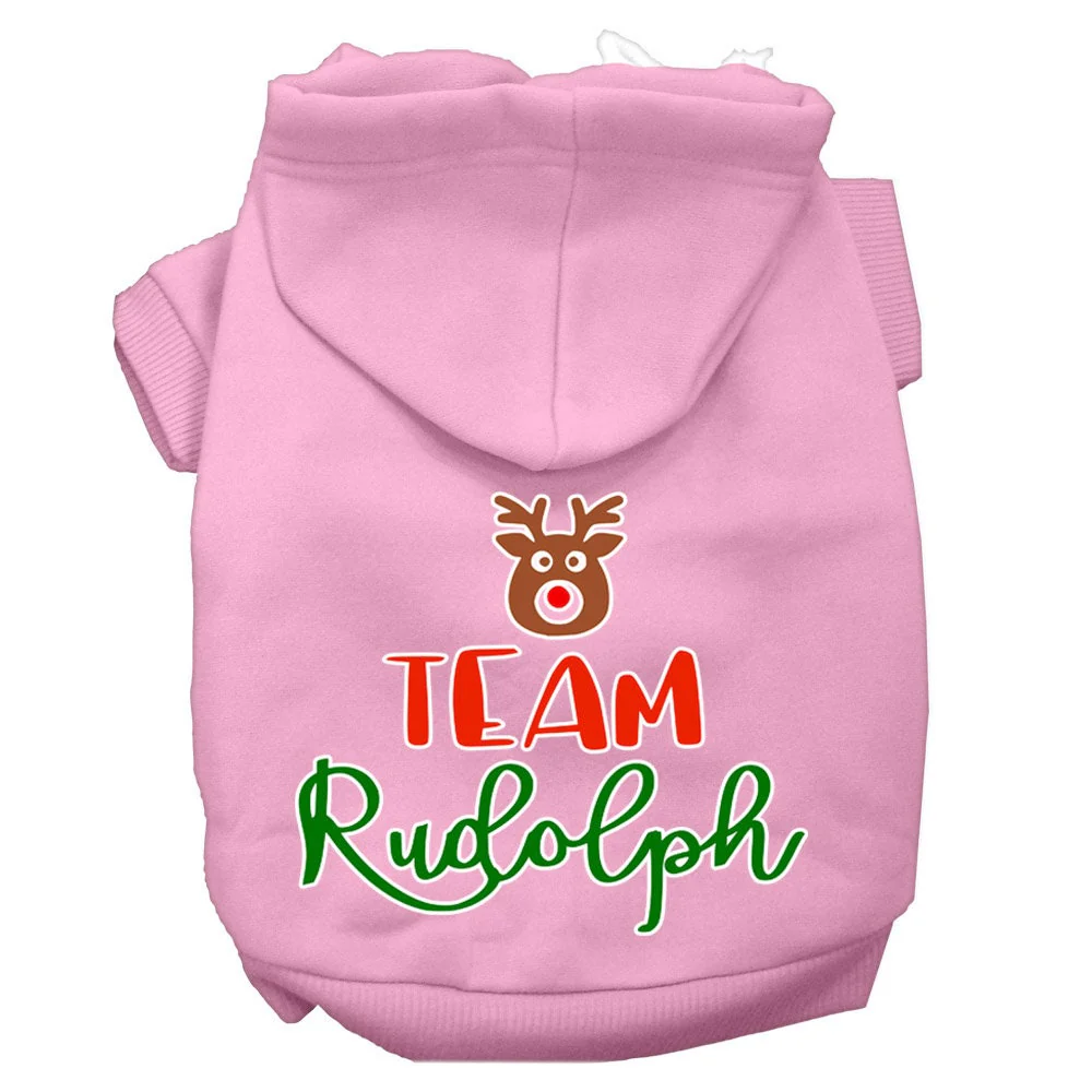 Christmas Pet Hoodie Screen Printed, "Team Rudolph" - Image 7