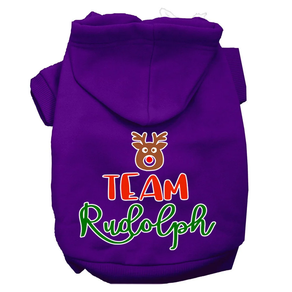 Christmas Pet Hoodie Screen Printed, "Team Rudolph" - Image 8