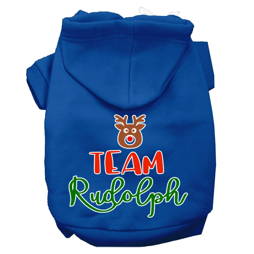Christmas Pet Hoodie Screen Printed, "Team Rudolph" - Image 9