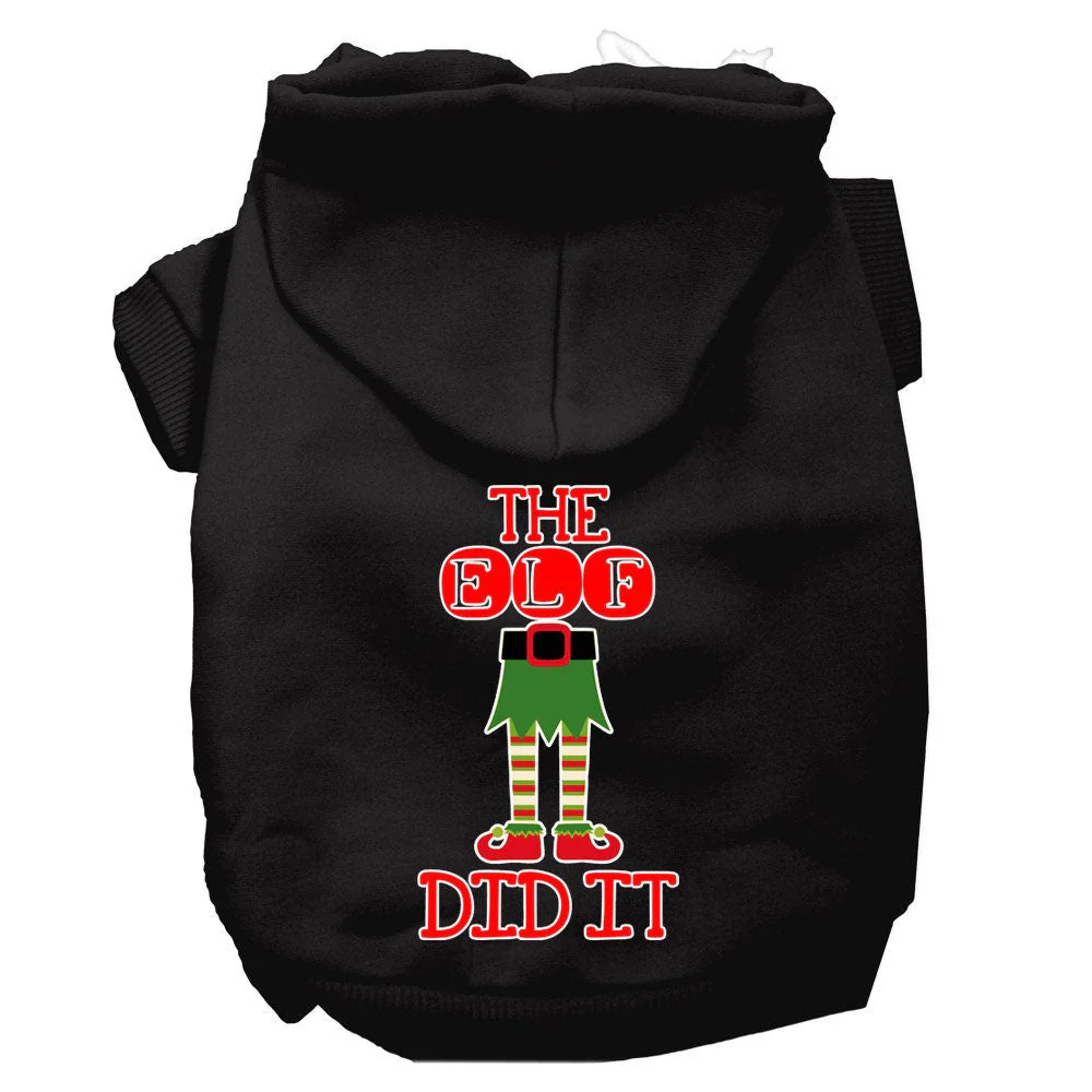 Christmas Pet Hoodie Screen Printed, "The Elf Did It" - Image 3