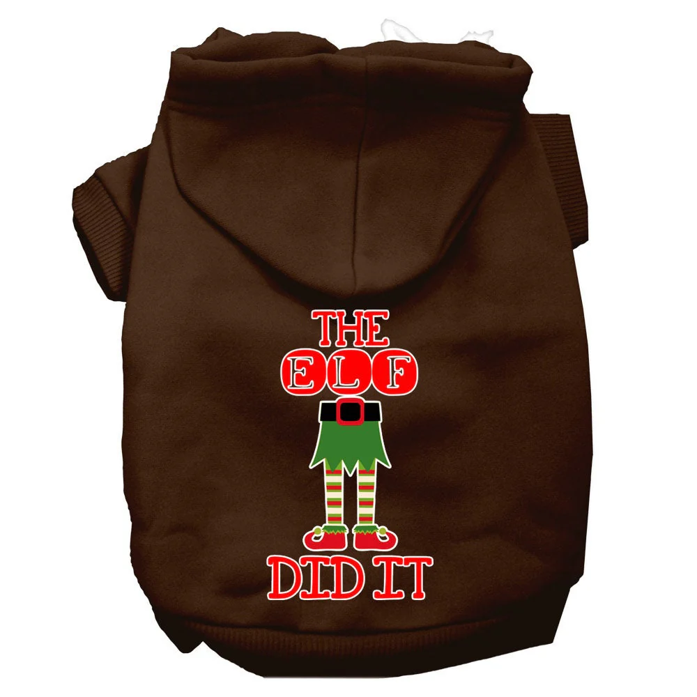 Christmas Pet Hoodie Screen Printed, "The Elf Did It" - Image 4