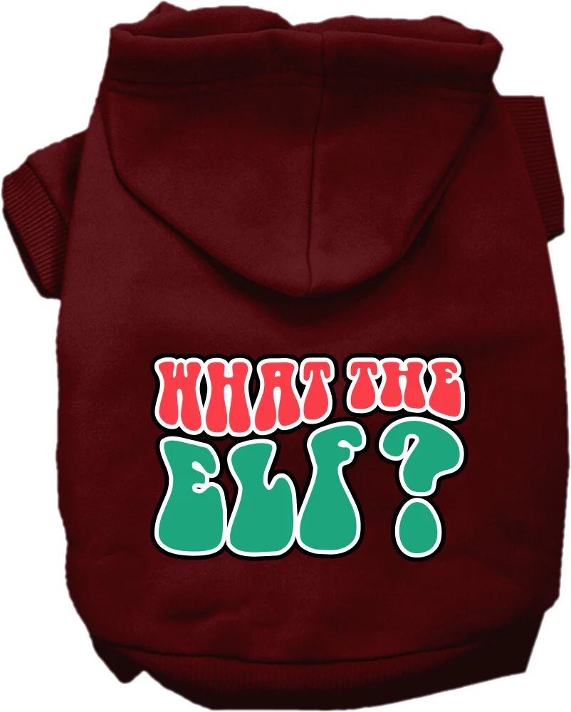 Christmas Pet Hoodie Screen Printed, "What The Elf" - Image 10