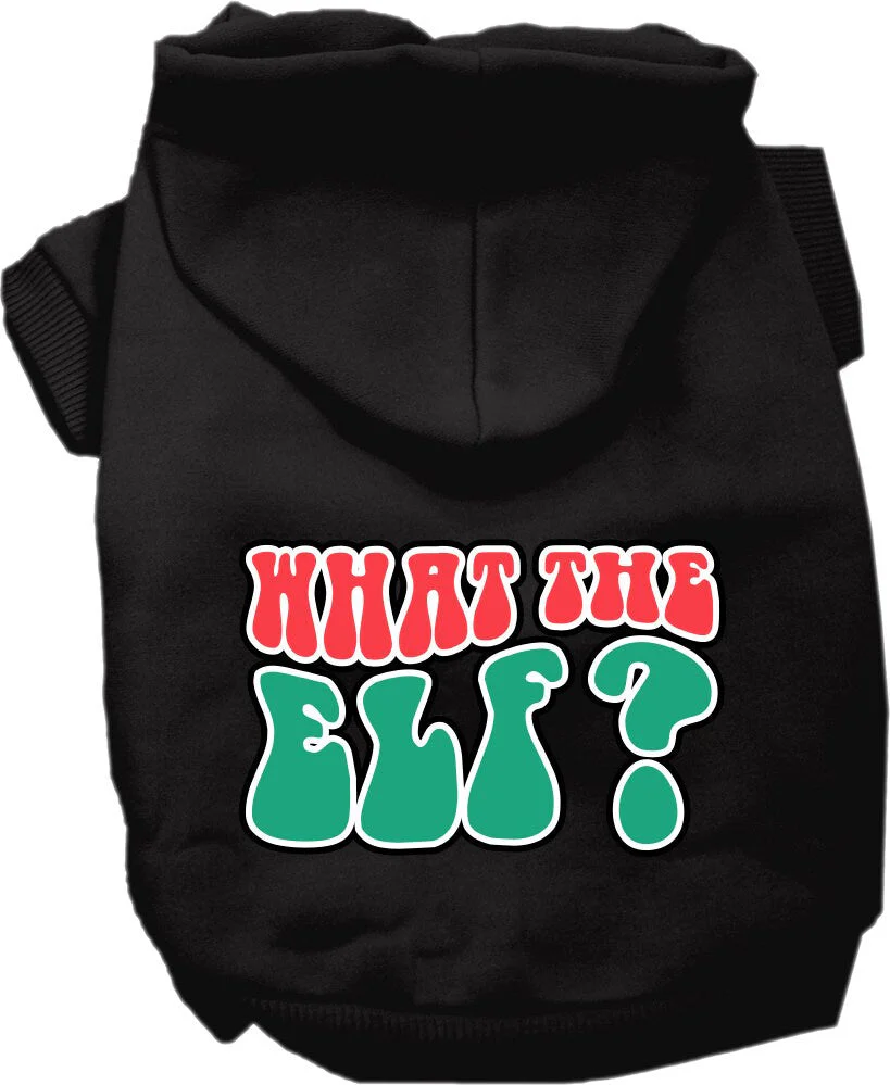 Christmas Pet Hoodie Screen Printed, "What The Elf" - Image 3