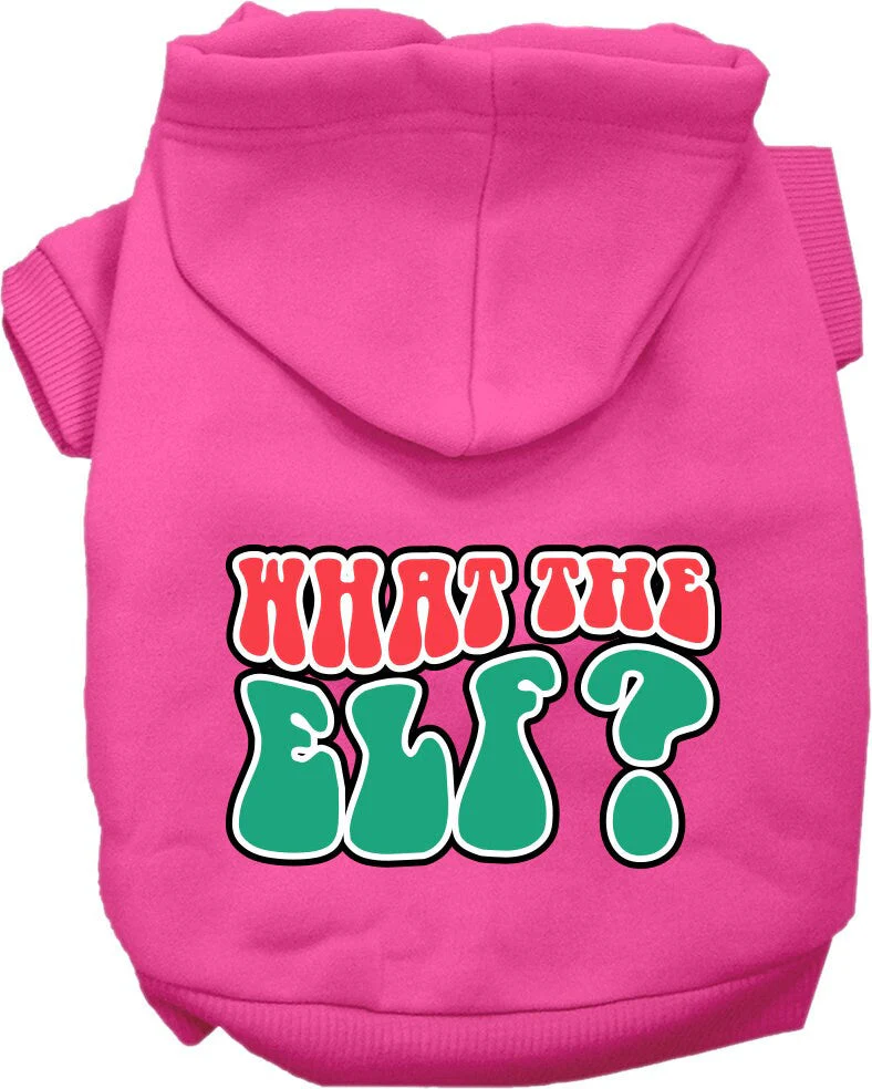 Christmas Pet Hoodie Screen Printed, "What The Elf" - Image 4