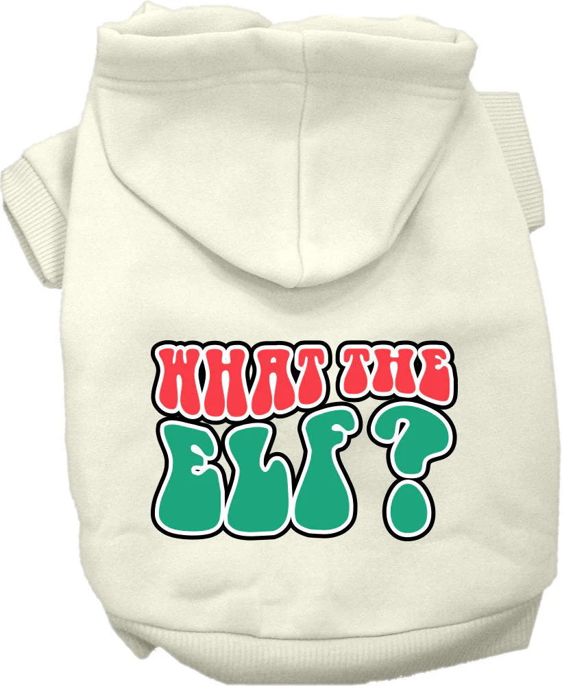 Christmas Pet Hoodie Screen Printed, "What The Elf" - Image 5