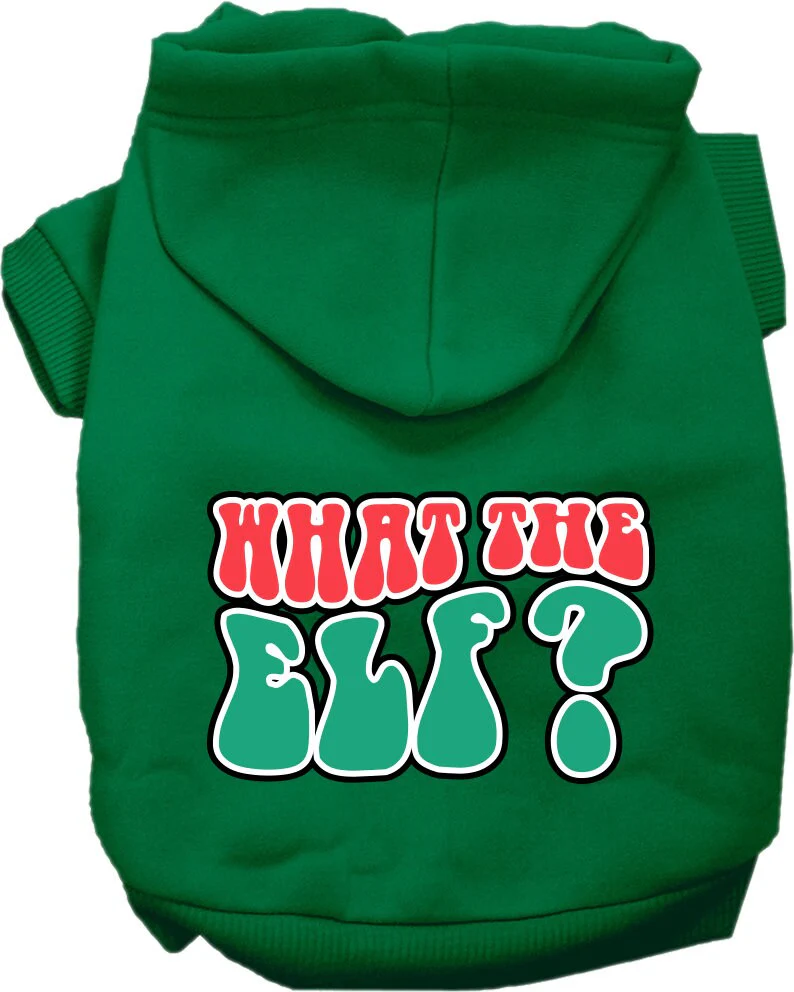 Christmas Pet Hoodie Screen Printed, "What The Elf" - Image 6