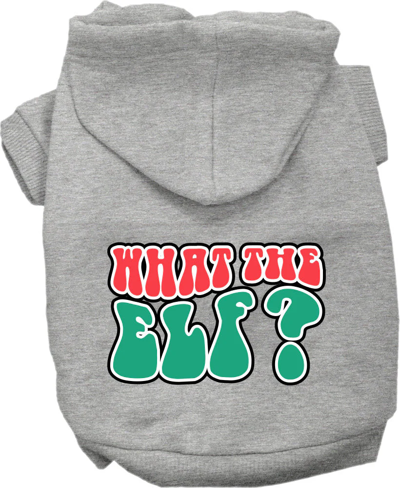 Christmas Pet Hoodie Screen Printed, "What The Elf" - Image 7