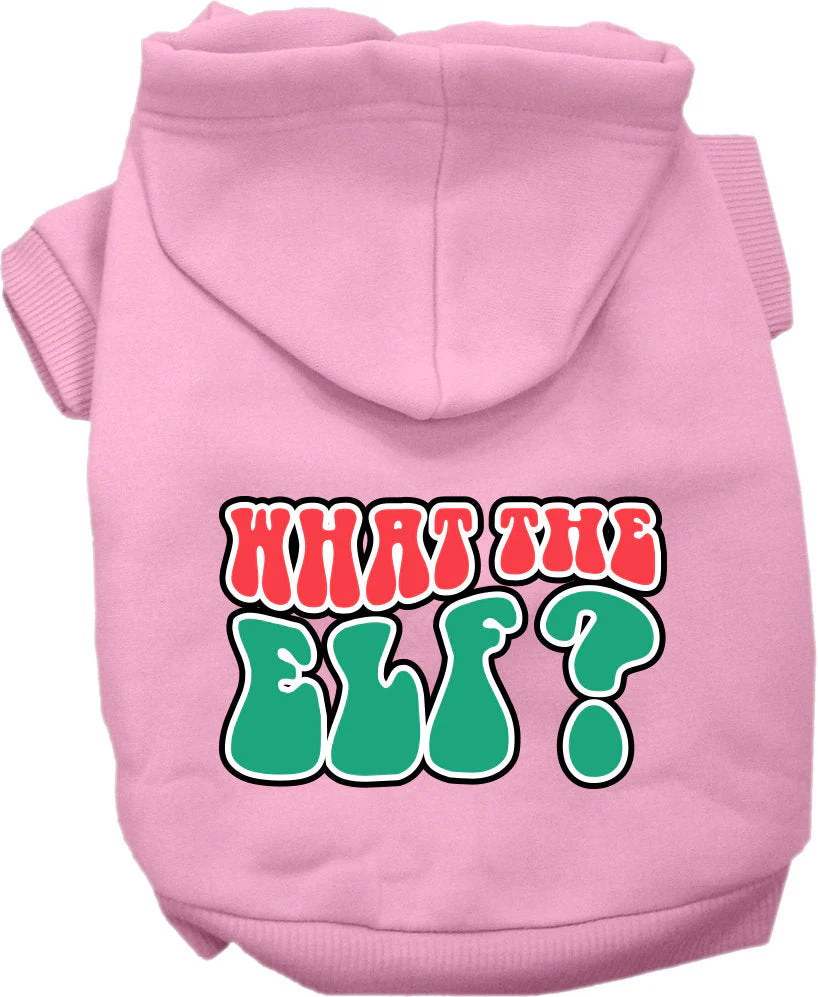Christmas Pet Hoodie Screen Printed, "What The Elf" - Image 8