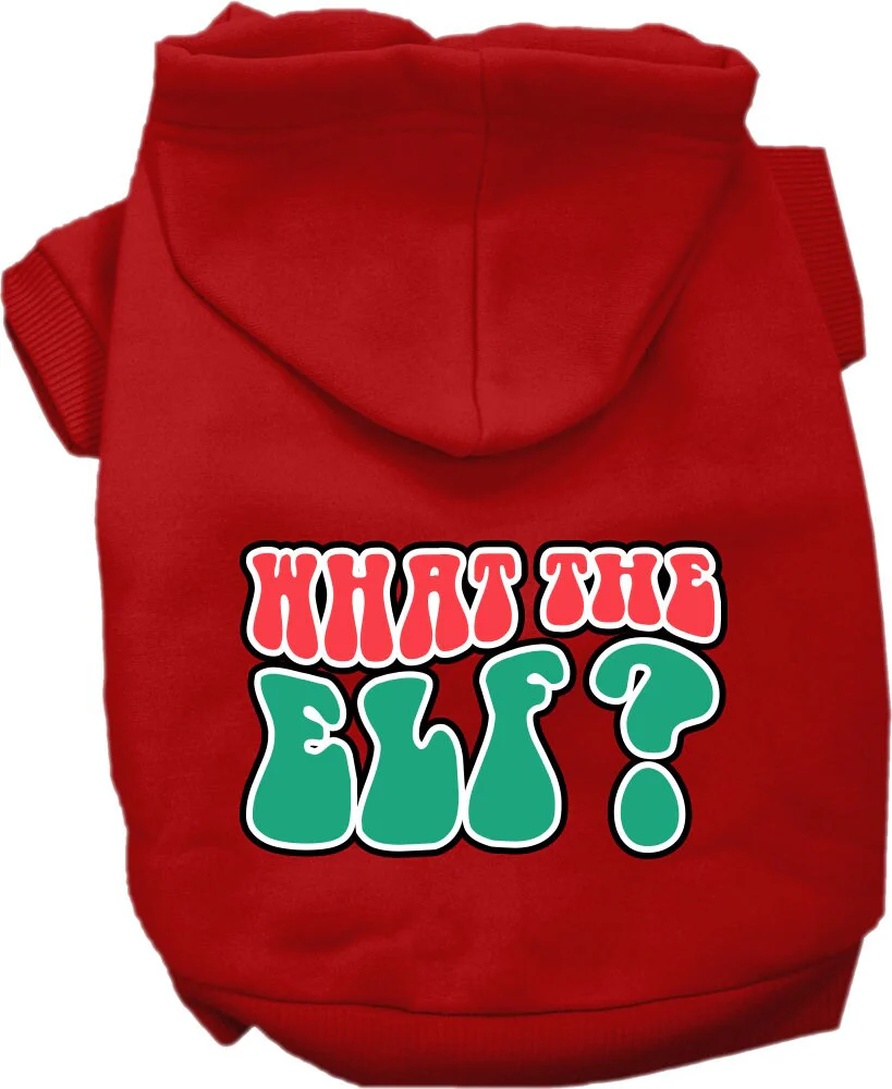 Christmas Pet Hoodie Screen Printed, "What The Elf" - Image 9