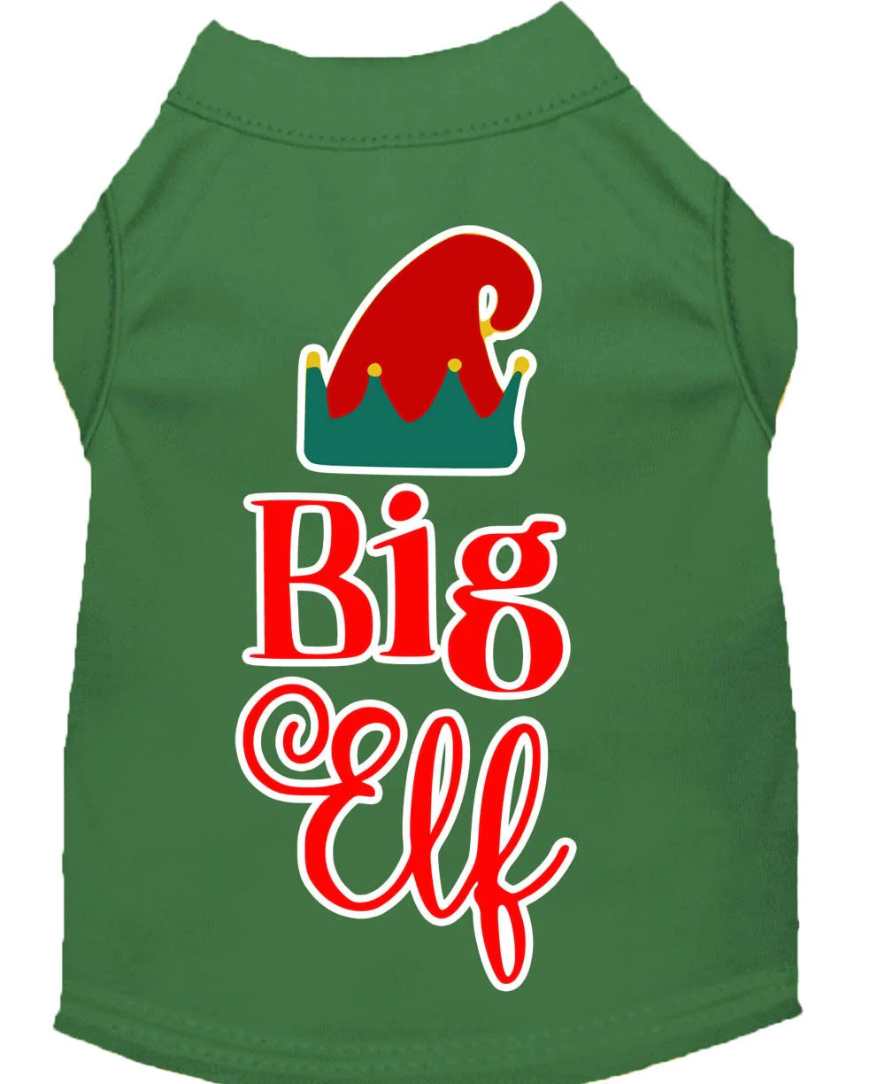 Christmas Pet Shirt Screen Printed, "Big Elf" - Image 6