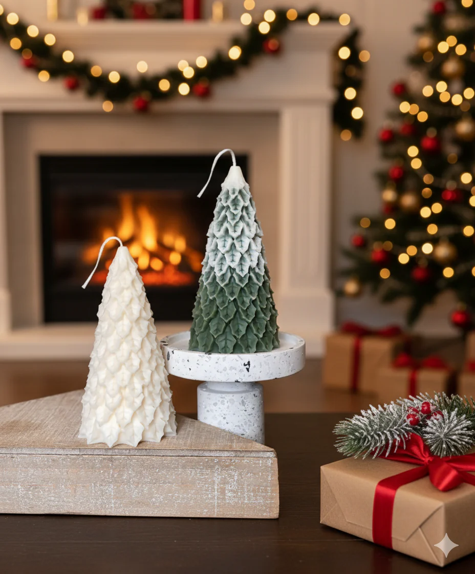 Christmas Pine Tree Candles for Festive Holiday Decor - Image 3