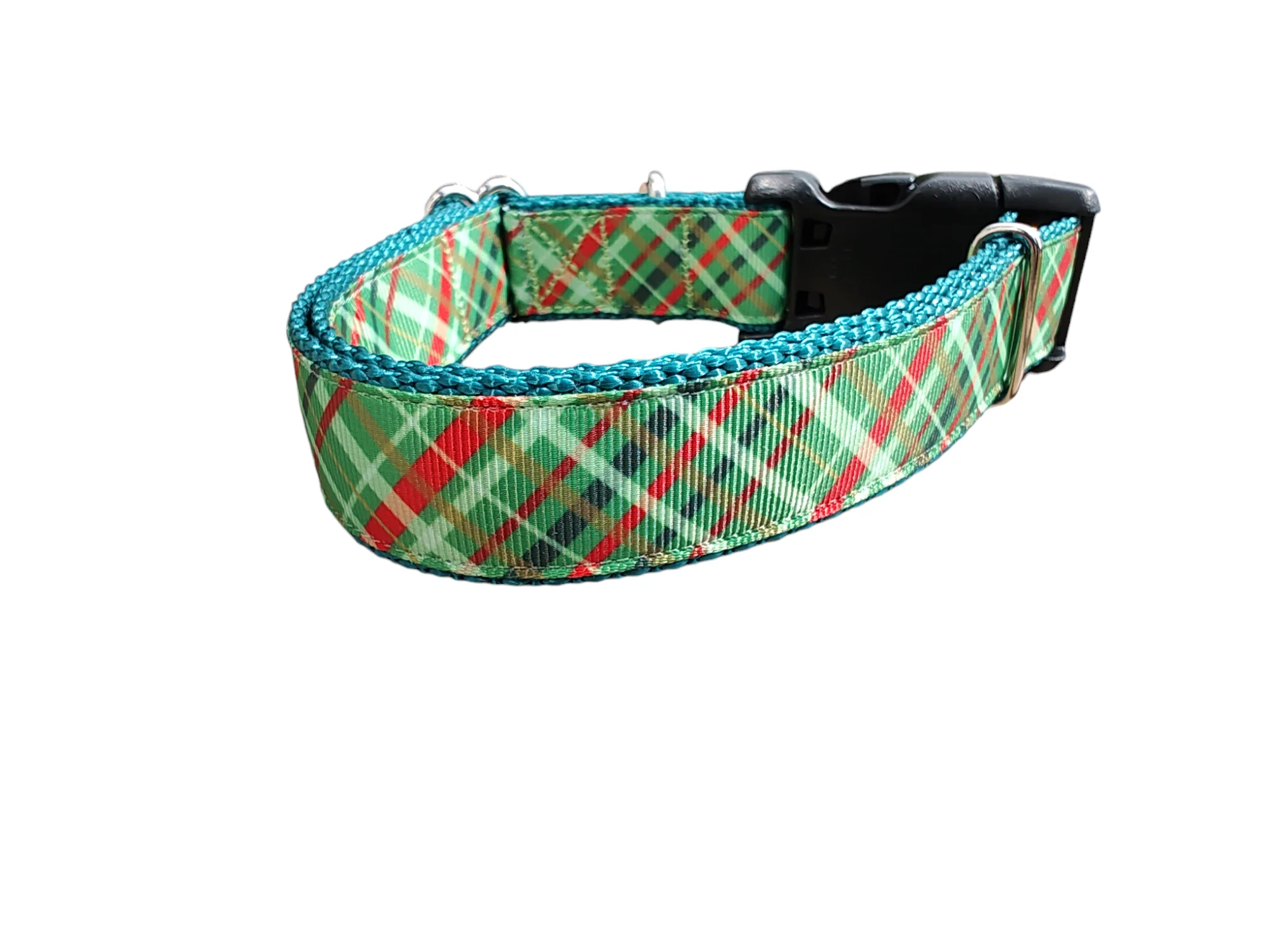 Christmas Plaid Nylon Dog Collar - Image 2