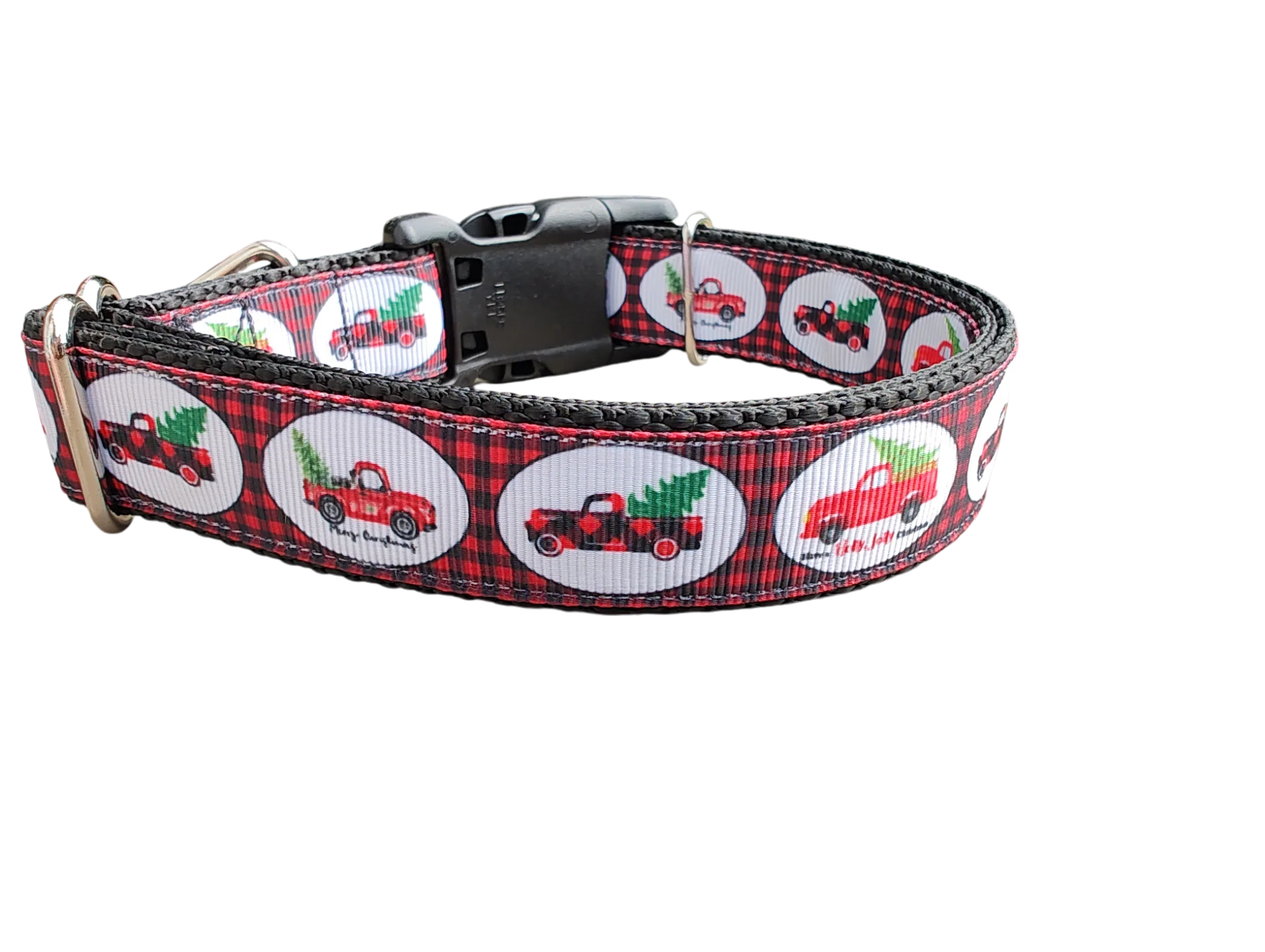 Christmas Red Truck Nylon Dog Collar - Image 2