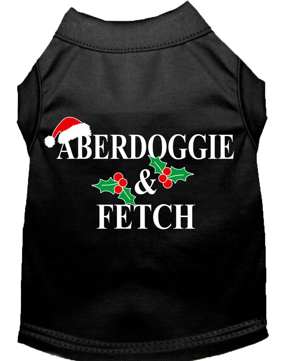 Christmas Screenprinted Dog Shirt, "Aberdoggie & Fetch" - Image 5