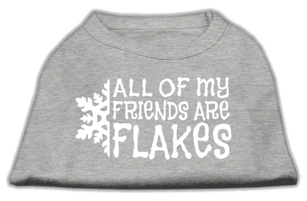Christmas Screenprinted Dog Shirt, "All My Friends Are Flakes" - Image 10
