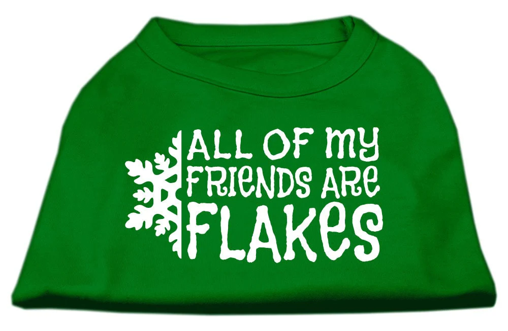 Christmas Screenprinted Dog Shirt, "All My Friends Are Flakes" - Image 3