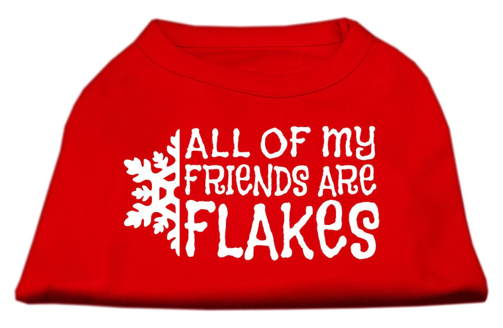 Christmas Screenprinted Dog Shirt, "All My Friends Are Flakes" - Image 4