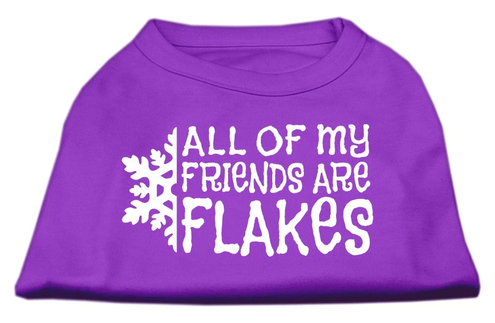 Christmas Screenprinted Dog Shirt, "All My Friends Are Flakes" - Image 6
