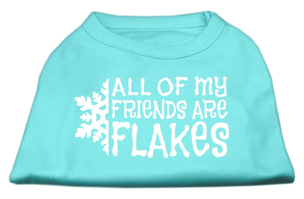 Christmas Screenprinted Dog Shirt, "All My Friends Are Flakes" - Image 7